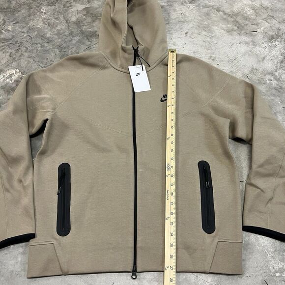 Nike Tech Fleece Full Zip Jacket Khaki Black FB7921 247 Men Size L Retail $145 - Picture 7 of 7